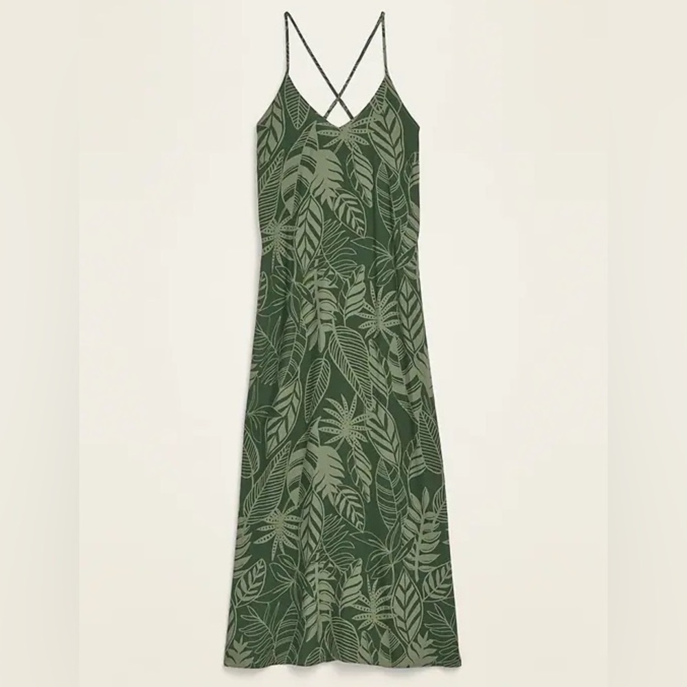 Old Navy Green Palm Sundress
